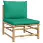 Set Salotto da Giardino 6pz con Cuscini Verdi Bambù Set Salotto da Giardino 6pz con Cuscini Verdi Bambù