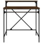 Scrivania Rovere Marrone 80x50x90 cm Legno Multistrato e Ferro