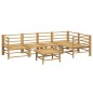 Set Salotto da Giardino 6pz con Cuscini Grigio Chiaro Bambù Set Salotto da Giardino 6pz con Cuscini Grigio Chiaro Bambù