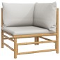 vidaXL Set Salotto da Giardino 8pz con Cuscini Grigio Chiaro Bambù