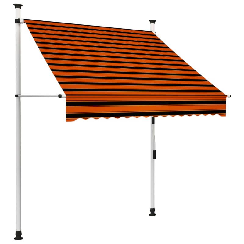 vidaXL Tenda da Sole Retrattile Manuale 150 cm Arancione e Marrone vidaXL Tenda da Sole Retrattile Manuale 150 cm Arancione e Marrone