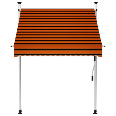 vidaXL Tenda da Sole Retrattile Manuale 150 cm Arancione e Marrone
