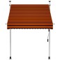 vidaXL Tenda da Sole Retrattile Manuale 150 cm Arancione e Marrone vidaXL Tenda da Sole Retrattile Manuale 150 cm Arancione e Marrone