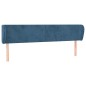 Testiera ad Orecchio Blu Scuro 163x23x78/88 cm in Velluto