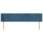 Testiera ad Orecchio Blu Scuro 163x16x78/88 cm in Velluto Testiera ad Orecchio Blu Scuro 163x16x78/88 cm in Velluto