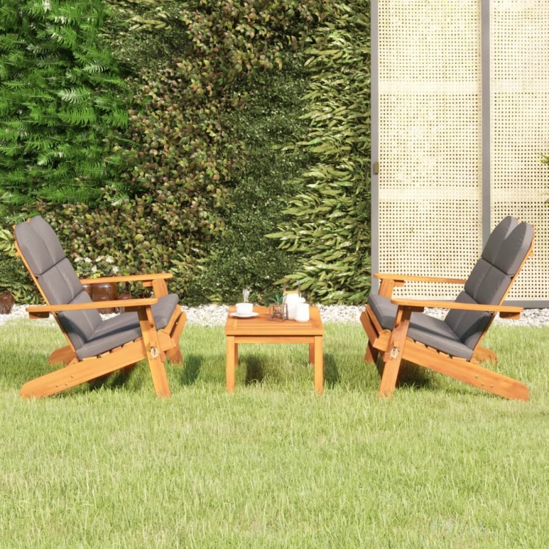 Set Salotto da Giardino Adirondack 3pz Legno Massello di Acacia Set Salotto da Giardino Adirondack 3pz Legno Massello di Acacia