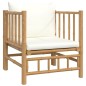 Set Salotto da Giardino 6pz con Cuscini Bianco Crema in Bambù Set Salotto da Giardino 6pz con Cuscini Bianco Crema in Bambù