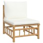 Set Salotto da Giardino 7pz con Cuscini Bianco Crema in Bambù Set Salotto da Giardino 7pz con Cuscini Bianco Crema in Bambù
