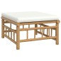 Set Salotto da Giardino 7pz con Cuscini Bianco Crema in Bambù Set Salotto da Giardino 7pz con Cuscini Bianco Crema in Bambù