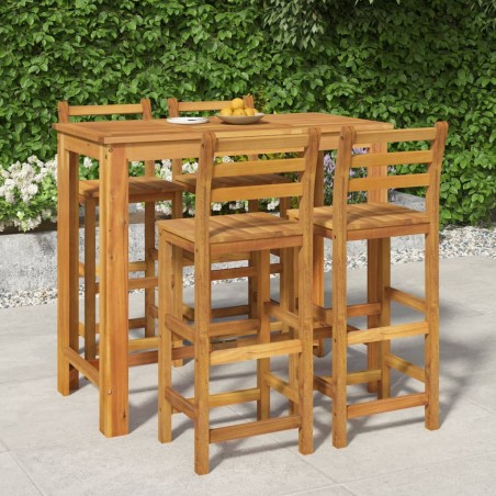 Set da Pranzo per Giardino 5 pz in Legno Massello di Acacia