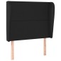 Testiera ad Orecchio Nera 83x23x118/128 cm in Similpelle Testiera ad Orecchio Nera 83x23x118/128 cm in Similpelle