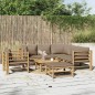 Set Salotto da Giardino 8pz con Cuscini Tortora Bambù Set Salotto da Giardino 8pz con Cuscini Tortora Bambù