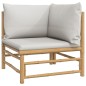 vidaXL Set Salotto da Giardino 6pz con Cuscini Grigio Chiaro Bambù