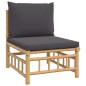 Set Salotto da Giardino 8pz con Cuscini Grigio Scuro Bambù Set Salotto da Giardino 8pz con Cuscini Grigio Scuro Bambù
