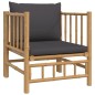 Set Salotto da Giardino 8pz con Cuscini Grigio Scuro Bambù Set Salotto da Giardino 8pz con Cuscini Grigio Scuro Bambù