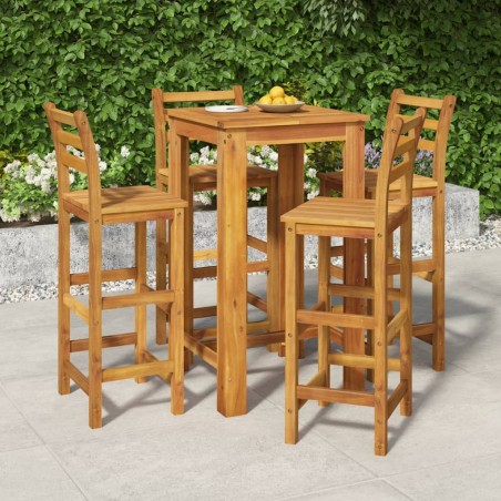 Set da Pranzo per Giardino 5 pz in Legno Massello di Acacia