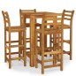Set da Pranzo per Giardino 5 pz in Legno Massello di Acacia Set da Pranzo per Giardino 5 pz in Legno Massello di Acacia