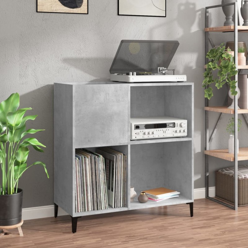 Mobile Porta Dischi Grigio Cemento 84,5x38x89 Legno Multistrato Mobile Porta Dischi Grigio Cemento 84,5x38x89 Legno Multistrato