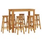 vidaXL Set da Bar da Giardino 7 pz in Legno Massello di Acacia