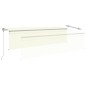 vidaXL Tenda Automatica con Parasole Sensore Vento e LED 5x3 m Crema vidaXL Tenda Automatica con Parasole Sensore Vento e LED 5x3 m Crema