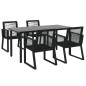 vidaXL Set da Pranzo da Giardino 5 pz Nero in Rattan PVC
