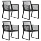 vidaXL Set da Pranzo da Giardino 5 pz Nero in Rattan PVC