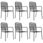Set da Pranzo da Giardino 7 pz Nero Corda di Cotone e Acciaio Set da Pranzo da Giardino 7 pz Nero Corda di Cotone e Acciaio