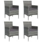 Set da Pranzo da Giardino 5 pz con Cuscini Grigio e Nero Set da Pranzo da Giardino 5 pz con Cuscini Grigio e Nero