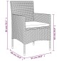 Set da Pranzo da Giardino 5 pz con Cuscini Grigio e Nero Set da Pranzo da Giardino 5 pz con Cuscini Grigio e Nero