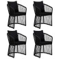 Set da Pranzo da Giardino 5 pz Nero con Cuscini in Rattan PVC Set da Pranzo da Giardino 5 pz Nero con Cuscini in Rattan PVC