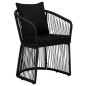 Set da Pranzo da Giardino 5 pz Nero con Cuscini in Rattan PVC Set da Pranzo da Giardino 5 pz Nero con Cuscini in Rattan PVC