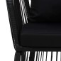 Set da Pranzo da Giardino 5 pz Nero con Cuscini in Rattan PVC Set da Pranzo da Giardino 5 pz Nero con Cuscini in Rattan PVC