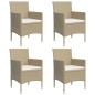 Set da Pranzo da Giardino 5 pz con Cuscini Beige e Nero Set da Pranzo da Giardino 5 pz con Cuscini Beige e Nero