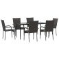 Set da Pranzo da Giardino 7 pz Marrone in Polyrattan
