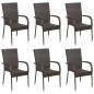 Set da Pranzo da Giardino 7 pz Marrone in Polyrattan