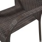 Set da Pranzo da Giardino 7 pz Marrone in Polyrattan