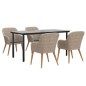 Set da Pranzo da Giardino 5 pz con Cuscini Marrone Set da Pranzo da Giardino 5 pz con Cuscini Marrone