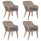 Set da Pranzo da Giardino 5 pz con Cuscini Marrone Set da Pranzo da Giardino 5 pz con Cuscini Marrone