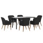 Set da Pranzo da Giardino 7 pz con Cuscini Nero Set da Pranzo da Giardino 7 pz con Cuscini Nero