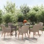 Set da Pranzo da Giardino 7 pz con Cuscini Marrone Set da Pranzo da Giardino 7 pz con Cuscini Marrone