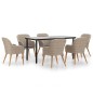 Set da Pranzo da Giardino 7 pz con Cuscini Marrone Set da Pranzo da Giardino 7 pz con Cuscini Marrone