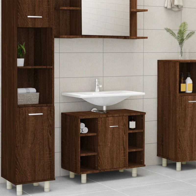Armadietto Bagno Rovere Marrone 60x32x53,5 cm Legno Multistrato Armadietto Bagno Rovere Marrone 60x32x53,5 cm Legno Multistrato