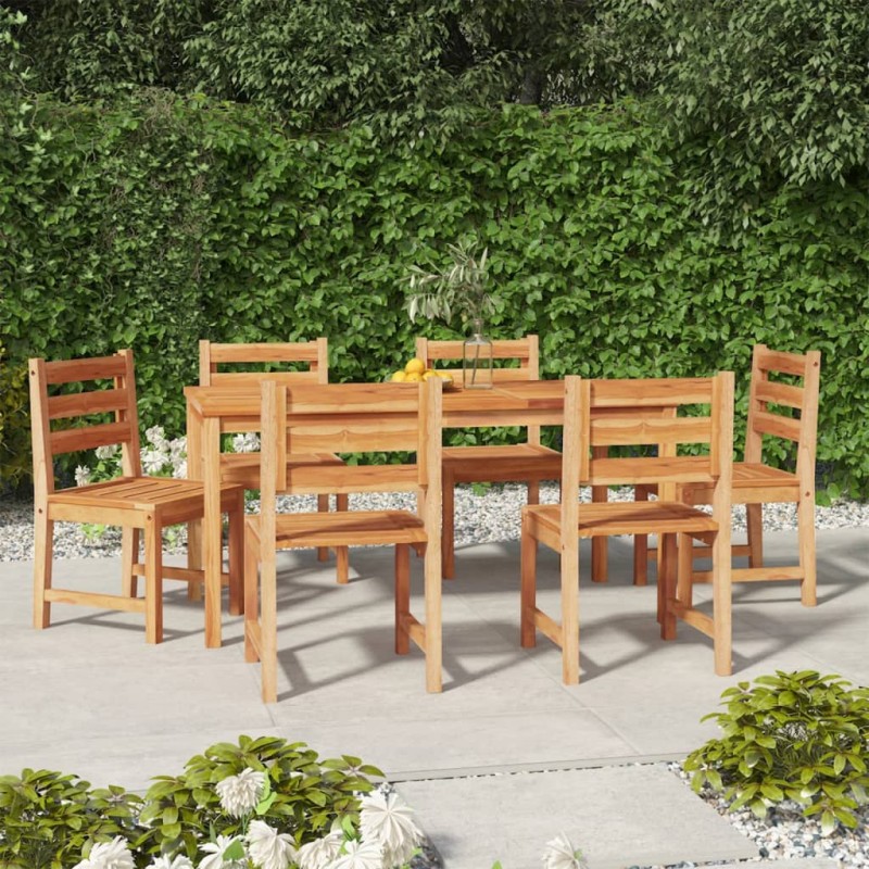 vidaXL Set da Pranzo da Giardino 7 pz in Legno Massello di Teak vidaXL Set da Pranzo da Giardino 7 pz in Legno Massello di Teak