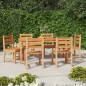 vidaXL Set da Pranzo da Giardino 7 pz in Legno Massello di Teak vidaXL Set da Pranzo da Giardino 7 pz in Legno Massello di Teak