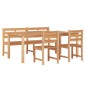 Set da Pranzo per Giardino 4 pz in Legno Massello di Teak