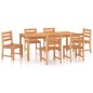 Set da Pranzo da Giardino 7 pz in Legno Massello di Teak Set da Pranzo da Giardino 7 pz in Legno Massello di Teak