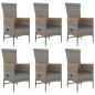 Set da Pranzo da Giardino 7 pz con Cuscini in Polyrattan Grigio Set da Pranzo da Giardino 7 pz con Cuscini in Polyrattan Grigio