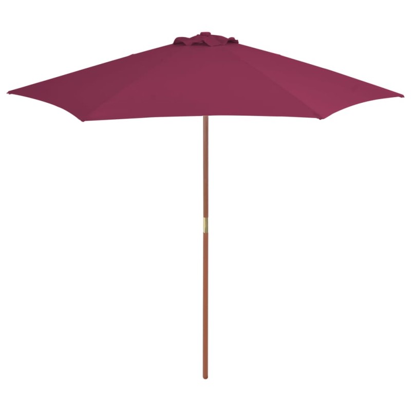 Ombrellone da Esterni con Palo in Legno 270 cm Rosso Bordò Ombrellone da Esterni con Palo in Legno 270 cm Rosso Bordò