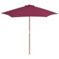 Ombrellone da Esterni con Palo in Legno 270 cm Rosso Bordò Ombrellone da Esterni con Palo in Legno 270 cm Rosso Bordò