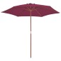 Ombrellone da Esterni con Palo in Legno 270 cm Rosso Bordò Ombrellone da Esterni con Palo in Legno 270 cm Rosso Bordò